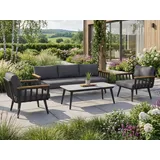 beautysofa NOVA Set 4-tlg. Dunkelgrau