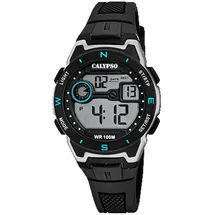 Calypso Digital Crush 36 mm Kunststoffgehäuse Schwarz Silikonarmband Schwarz