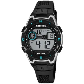 Calypso Digital Crush 36 mm Kunststoffgehäuse Schwarz Silikonarmband Schwarz