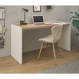 furn.design Schreibtisch weiß Eiche Wotan Laptoptisch Computertisch Bürotisch Arbeitstisch für Homeoffice und Büro - Weiß