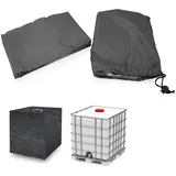 BITUXX IBC Regen Wassertank 1000L Abdeckung Abdeckplane Schutzhülle Schutzplane Tank Schwarz