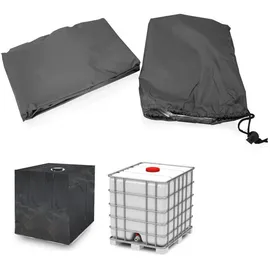 BITUXX IBC Regen Wassertank 1000L Abdeckung Abdeckplane Schutzhülle Schutzplane Tank Schwarz
