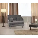 Mendler Schlafsessel HWC-K29, Klappsessel Schlafsofa Gästebett, Liegefläche 190x100cm, Stoff Cord (330g/m2) ~ dunkelgrau