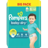 Pampers® Windeln baby-dryTM BIG PACK Größe Gr.6 (13-18 kg) für Kids und Teens (4-12 Jahre), 52 St.