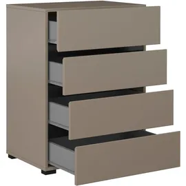 INOSIGN Kommode INOSIGN "Cross,Breite 60 cm, moderne grifflose Sideboard,4 Schubkästen", braun, B:60cm H:78,5cm T:40cm, Sideboards, Kommode, Schubladenschrank mit viel Stauraum, Flur Highboard