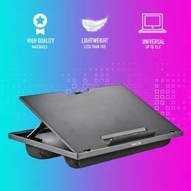 ngs LAPNEST - Multifunktionaler und ergonomischer Laptopständer für bis zu 15,6" mit gepolsterter Basis, verstellbar in 8 Höhenstufen