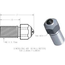 us synthetic DiamondBack Ultimaker S-line Compatible Nozzle, ⌀ 0.4mm