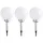 ETC Shop 3er Set LED Solarleuchte Kugel weiß, H 42,5 cm,