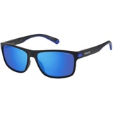 Polaroid PLD 2121/s Sunglasses, 0VK/5X Mtblk Blue, 0VK