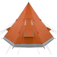 vidaXL Tunnelzelt 4 Personen Grau/Orange