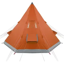 vidaXL Tunnelzelt 4 Personen Grau/Orange