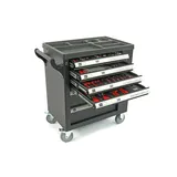 HBM Premium Gefüllter Werkzeugwagen mit Tür – 154-teilig