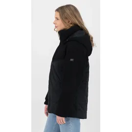 Lpo Steppjacke LPO "XAVIA WMN", Damen, Gr. 36/38 (M), schwarz, 100% Polyester, tailliert hüftbedeckend, Jacken Steppjacke, hochgeschlossener Kragen mit Sherpa-Fleece