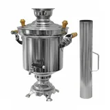 Grillpeter Edelstahl Holzkohle Samowar 5 Liter mit Schornstein