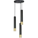 Licht-Erlebnisse Liadan 3-flg. GU10 60 cm schwarz gold