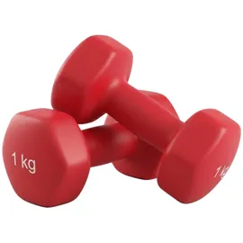 Matchu Sports Vinyl Kurzhantel Set 0,5/1/2/3/4/5 kg Gymnastikhanteln rot