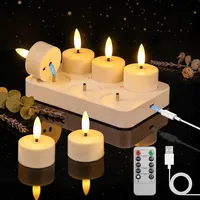 Ketom LED Teelichter mit Timer, Elektrische Teelichter Aufladbar, 6 Stück