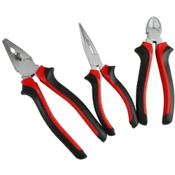 PROREGAL Werkzeug-Satz für Werkstattwagen Cheetah, Kombizange+Spitzzange+Seitenschneider, 3 Teile, Schaumstoff-Schubladeneinlage, HxBxT 4,6x34x12,5cm
