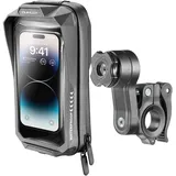 Interphone QUIKLOX – Universeller wasserdichter Motorradkoffer bis 7 Zoll mit rundem Lenker-Handyhalter, QUIKLOX-Modulsystem, kompatibel mit Quiklox-Aufsätzen