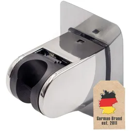 Intirilife Handbrause Halterung ohne Bohren - Verstellbarer Duschkopfhalter zum Kleben Silber,