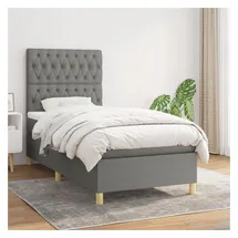 vidaXL Boxspringbett 100 x 200 cm Dunkelgrau