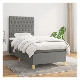 vidaXL Boxspringbett 100 x 200 cm Dunkelgrau