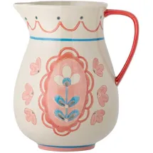 Bloomingville Krug ODINA Natur mit Rosa Blumen 3,3 Liter Geschirr Kanne