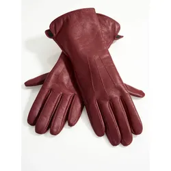 Lederhandschuhe HEINE Gr. 8, rot (bordeaux), Damen, Handschuhe Handschuh