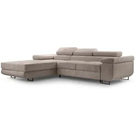 ax living Eckcouch Cord 2-Sitzer Beige