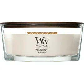 Woodwick Tonka & Almond Milk Duftkerze 454 g beige