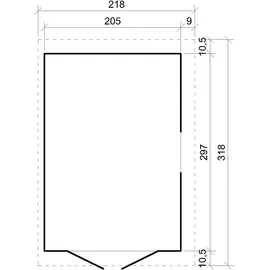 TIMBELA Anbau-Gartenhaus 2,97 x 2,00 m Beige