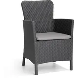 ALLIBERT Dining Sessel Miami anthrazit - Rattanoptik, wetterfest, Garten