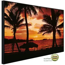 Papermoon Infrarotheizung Palm Beach in der Abenddämmerung 600 W bunt