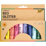 Folia 57817 - Bio Glitter Mix RAINBOW L, 10 Tuben à 7g, organischer Glitzer in 10 verschiedenen Farben, zum Verzieren und Dekorieren