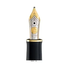Pelikan Füllhalter Souverän 600, Schwarz-Blau, Feder M (mittel), hochwertiger Kolbenfüller im Geschenk-Etui, 995324