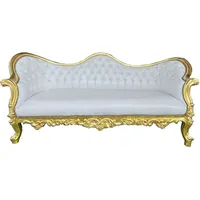 Casa Padrino Barock Sofa Vampire Weiß / Gold 200