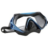 Erwachsene Taucherbrille, Unisex Tauchmaske Antibeschlag Schnorchelausrüstung Panorama Weitsicht Maskenbrille Schwimmen Tauchen Anti Spritzer Versiegelung Schwimmbrille für Free Diving[Blau Schwarz]