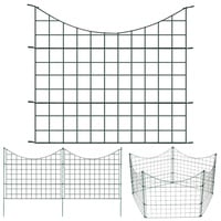 Tubiaz Teichzaun Gartenzaun Komplettset, 5 Stück Gartenzaun Metall mit 11 Zaunelemente-5 Zaunelemente und 6 Befestigungsstäben, Länge 3,75 m Gartenzaun Zaun für Hunde (Unterbogen, Grün)