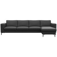 FLEXLUX Ecksofa »Fiore, super Sitzkomfort durch Kaltschaum im Sitz, L-Form«, breite Armlehnen, Füße Alu+schwarz schwarz