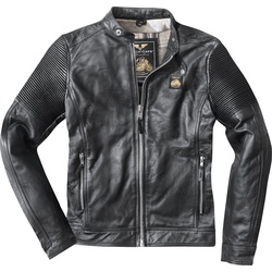 Black-Cafe London Milano Motorrad Lederjacke, schwarz, Größe 52 für Männer