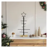 vidaXL Metall Weihnachtsbaum Schwarz 59,5 cm