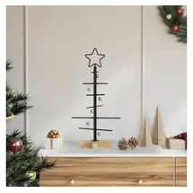 vidaXL Metall Weihnachtsbaum Schwarz 59,5 cm