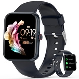 Smartwatch Damen, Fitness Tracker 1.83 Voll Touchscreen Fitnessuhr Damen, 37 Sportmodi Aktivitäts Tracker, Schrittzähler, Herzfrequenzmesser, Smartwatch Herren mit Telefonfunktion für Android iOS