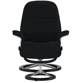 Stressless Relaxsessel Leder 79 x 103 x 73 cm Schwarz mit Hocker