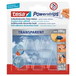 Tesa Powerstrips DECO - Selbstklebender Haken - durchsichtig (Packung mit 5)