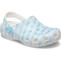 Crocs Classic Gingham Holzschuhe - White / Blue -