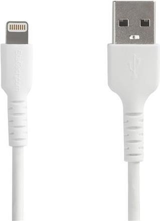 StarTech.com 3.3 ft 1m USB to Lightning Cable - Apple MFi Certified - White - Lightning-Kabel - USB (M) gerade bis Lightning (M) gerade - 1 m - Doppelisolierung - weiß - für Apple iPad/iPhone/iPod (Lightning)