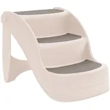 Hundetreppe Mit 3 Stufen Klappbar Creme 50X38X38 Cm Kunststoff