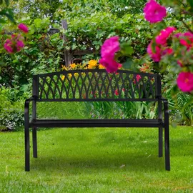 Relaxdays Gartenbank 130 x 87 x 127 cm Schwarz