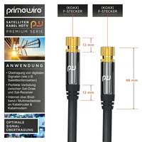 Primewire SAT-Kabel, Koax, F-Stecker, Premium HDTV SAT Koaxialkabel, 4fach